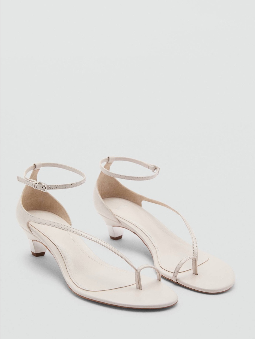MANGO LEATHER SANDALS WITH A WIDE STRAP
